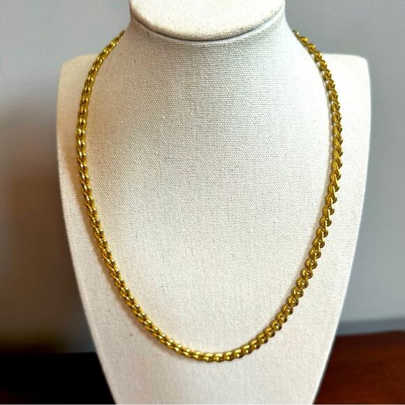 Madewell Gold Chunky Curb Chain Necklace Preppy Casual Classic Jewelry - Picture 10 of 10